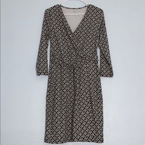 🦋Talbots Black & White Chains Print Dress